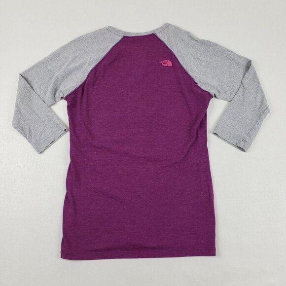 The North Face 3/4 Sleeve T-Shirt Purple Womens Small Adventure Awaits Graphic - Picture 5 of 10
